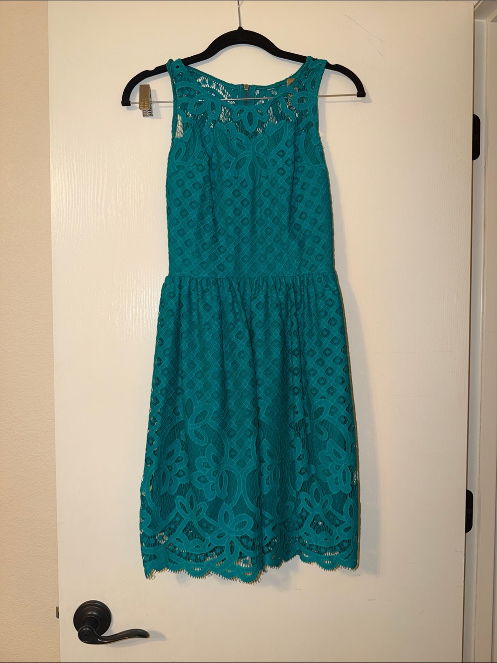 Teal Lace Sleeveless Dress